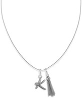 Thumbnail for your product : Kendra Scott Letter J Charm Tassel Necklace in Vintage Silver