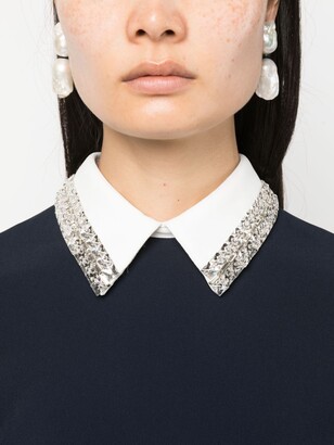 No.21 Crystal-Embellished Short-Sleeve Minidress