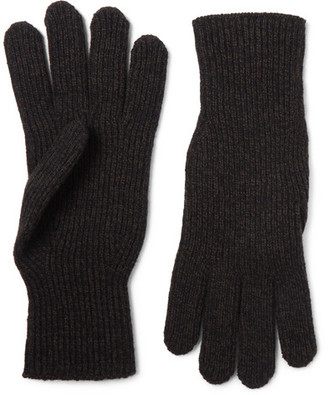 Margaret Howell Ribbed Merino Wool And Cashmere-blend Gloves