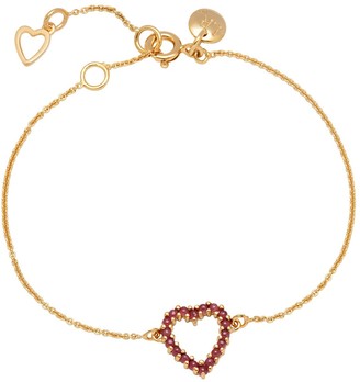 Lola Rose Women Ruby Heart Chain Bracelet of Length 19cm 0000000664691