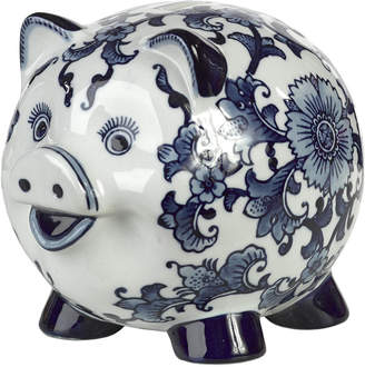 Pols Potten Porcelain Piggy Bank - Blue/White - Piggy