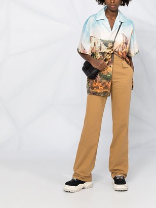 Palm Angels Flared High-Waisted Trousers