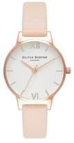 Thumbnail for your product : Olivia Burton Midi Dial Nude Leather Strap Watch