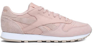 Reebok Classic Suede-trimmed Perforated Leather Sneakers