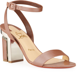 red bottom block heels