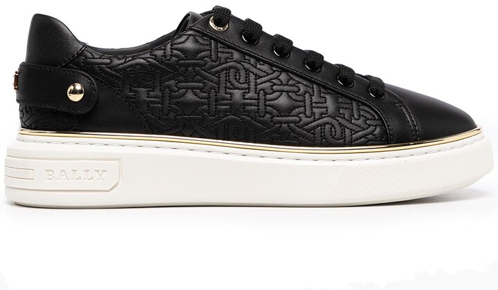 black quilted sneakers
