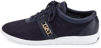 Cole Haan Bria Perforated Lace-Up Sneaker, Marine Blue