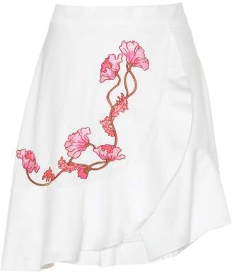 Carven Embroidered cotton skirt