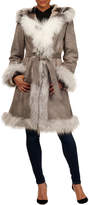 Thumbnail for your product : Gorski Fox-Fur Trim Lamb-Shearling Wrap Coat