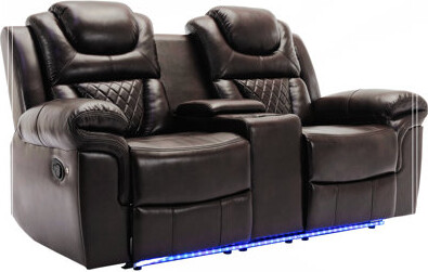 Orren Ellis Home Theater Seating Manual Recliner Loveseat With Hide-Away Storage