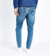 Thumbnail for your product : New Look Bright Blue Distressed Tapered Jeans