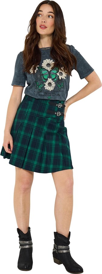 RICHBA Womens Sexy Mini Skirt Leather Pleated Skirt Shiny Metallic