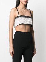 Thumbnail for your product : Nuè Crystal-Embellished Silk Crop Top