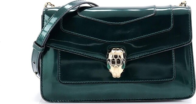 Pre-Owned Bvlgari Small Serpenti Forever Shoulder Bag Metallic Leather