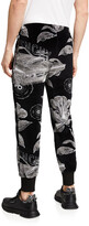 Thumbnail for your product : Givenchy Men's Floral Schematics Velvet Track Pants