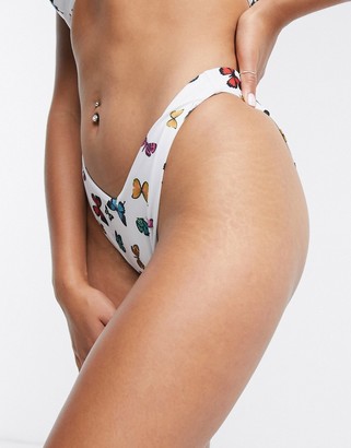 v front high waisted bikini bottoms