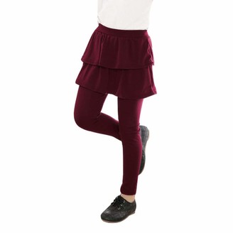 URMAGIC Kids Girl Legging Warmer Children Kids Skirt-Pants Solid Trousers Legging Aged for 3-11 Years Old 