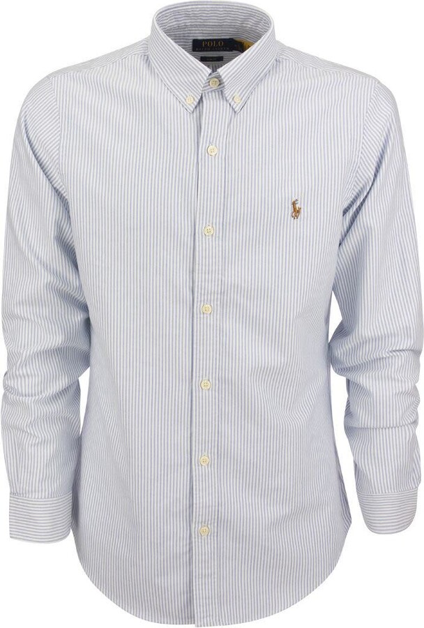 Polo Ralph Lauren Oxford Shirt - Blue White | ShopStyle