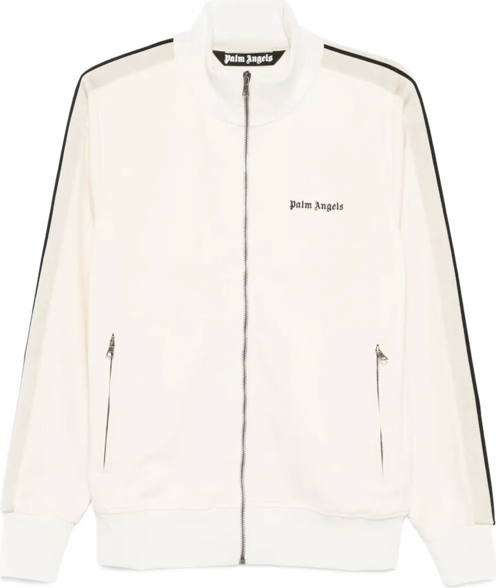 Palm Angels Stripe-Detail Zip-Up Sweatshirt