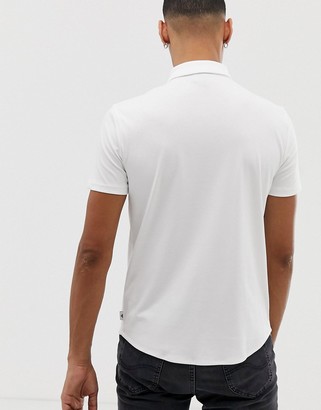 Emporio Armani slim fit short sleeve shirt in white