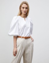 Thumbnail for your product : Lafayette 148 New York Lexi Blouse In Italian Sculpted KindCotton