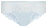 Thumbnail for your product : New Look Kelly Brook Light Blue Floral Lace Panel Brazilian Briefs