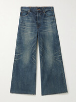 Flared Cropped Distressed Jeans