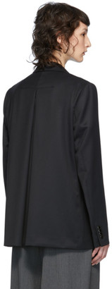 Fumito Ganryu Black Watteau Pleat Tailored Blazer