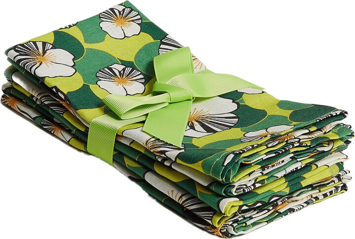 La DoubleJ Large Napkins Set Of 6 (45X45) Ninfea Green