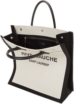 Thumbnail for your product : Saint Laurent Off-White & Black 'Rive Gauche' Tote