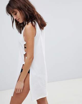 Glamorous Minimal Ring Detail T Shirt Beach Dress