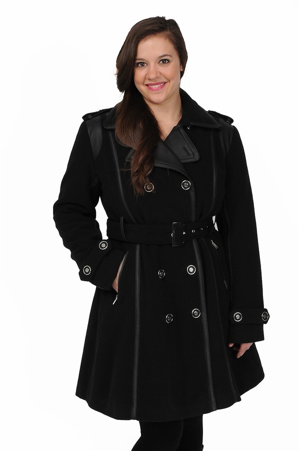 Women's Excelled DoubleBreasted FauxWool Trench Coat ShopStyle