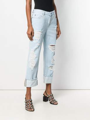 Just Cavalli distressed cropped jeans