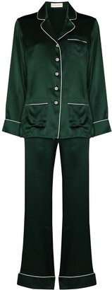 Olivia von Halle Coco silk pajama set - ShopStyle