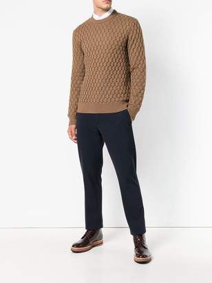 Theory geometric texture fitted sweater