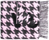 Thumbnail for your product : Balenciaga Houndstooth Logo Wool Scarf