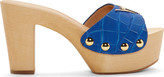 Thumbnail for your product : Giuseppe Zanotti Blue Croc-Embossed Gladis Clogs