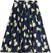 Thumbnail for your product : Michael Kors Collection Navy Floral Silk Skirt