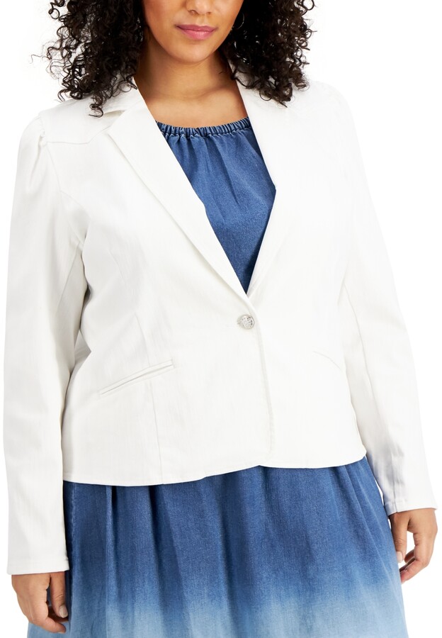 plus size denim blazers
