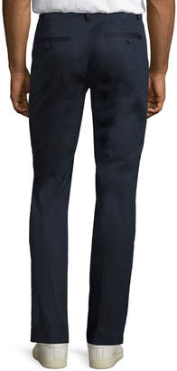 Cuffed Cotton Slim-Straight Pants
