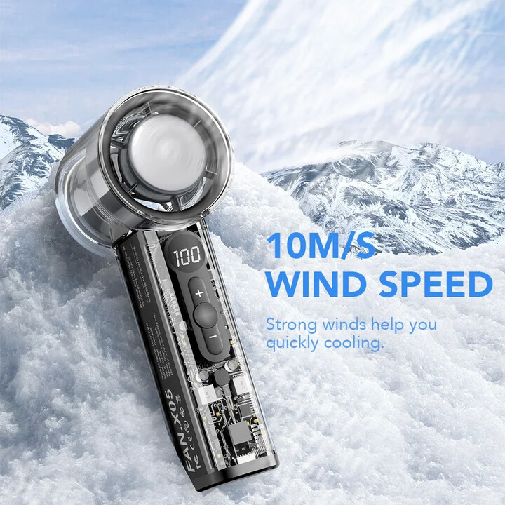 2025 Portable Handheld Fan - 100-Speed Turbo Cooling, 3000mAh Rechargeable, High Wind Outdoor Mini Fan with Adjustable Airflow