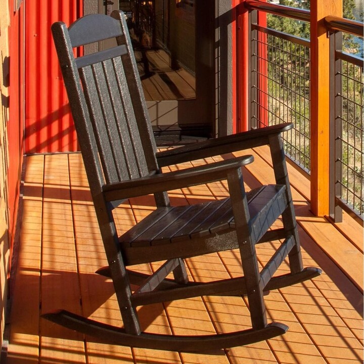 Polywood Presidential Recycled Plastic Rocking Chair in Black by