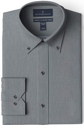 Buttoned Down Men's Tailored Fit Button-Collar Solid Non-Iron Dress Shirt (Pocket)