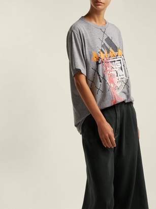 Couture Noki - Customised Street Cotton T Shirt - Womens - Grey Multi