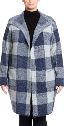 Joseph A Plus Size Drape Collar Coatigan Sweater