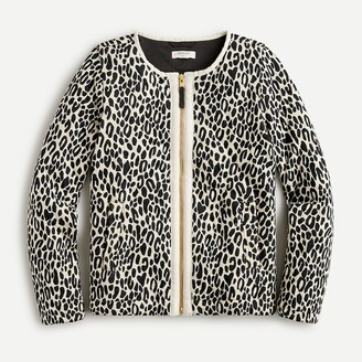 j crew leopard bomber sweater