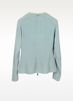 Thumbnail for your product : Forzieri Light Blue Perforated Suede Women's Jacket