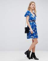 Thumbnail for your product : Yumi Wrap Front Dress with Belt in Heron Print