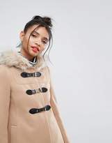Thumbnail for your product : ASOS Design Duffle Coat with Faux Fur Hood
