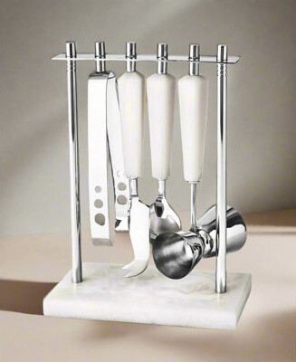 Godinger Silver Art Co Azure Resin & Stainless Steel 5 Piece Bar Tool Set
